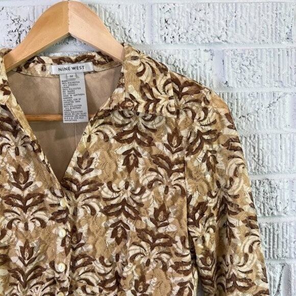 Nine West Women's Button Up Blouse Small 90s Y2K Vintage Sheer - Picture 3 of 7